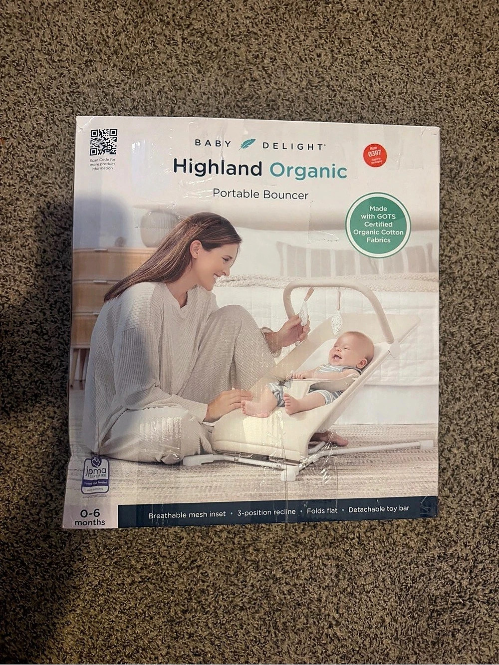 Baby Delight Highland Organic Portable Bouncer Baby Portable Bouncer NWT